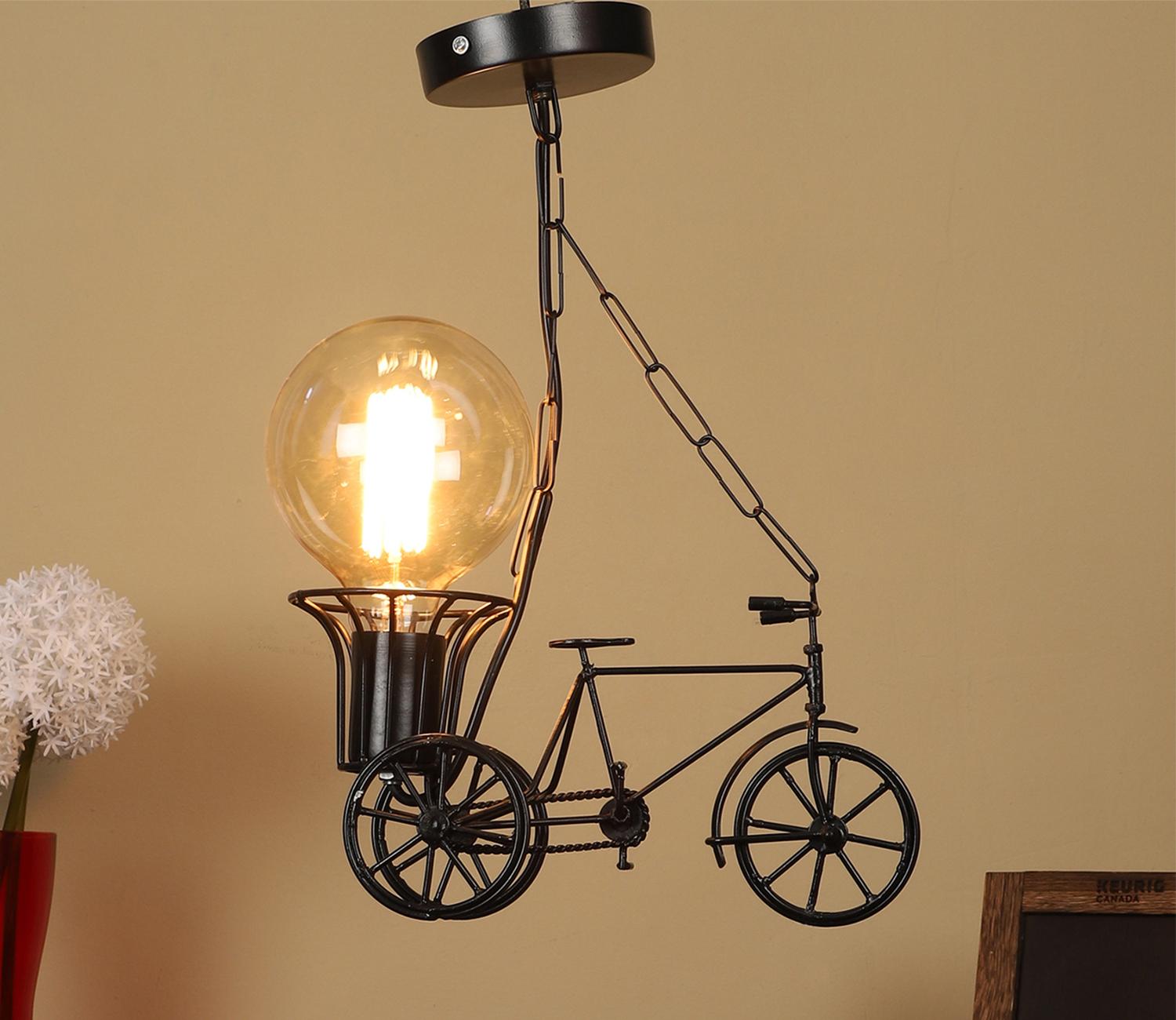 hanging light at wooden street